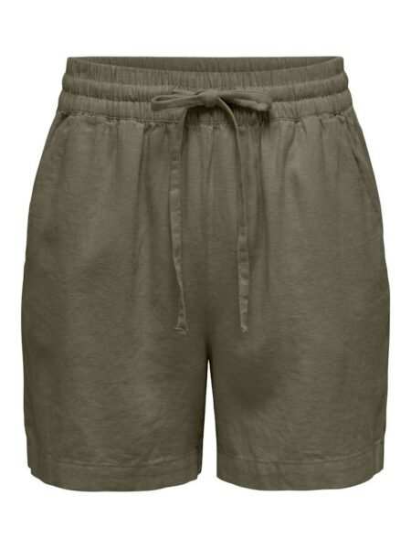 JDY SAY HW LINEN STRING SHORTS WVN NOOS, Viskose Og Linnblanding, Kalamata, Militær grønn