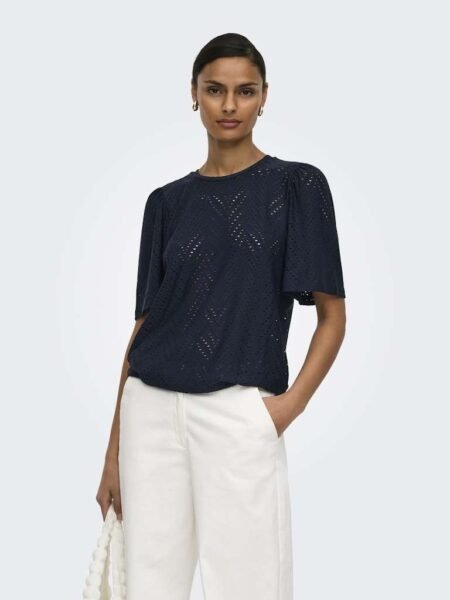 JDY CARLA CATHINKA S/S TOP JRS NOOS, Night Sky, Mørk Blå