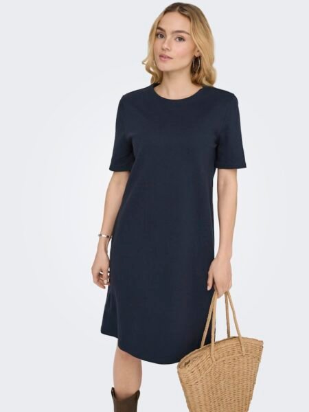 JDY ISA S/S DRESS JRS DIA, KJOLE, SKY CAPTAIN, Mørk Blå