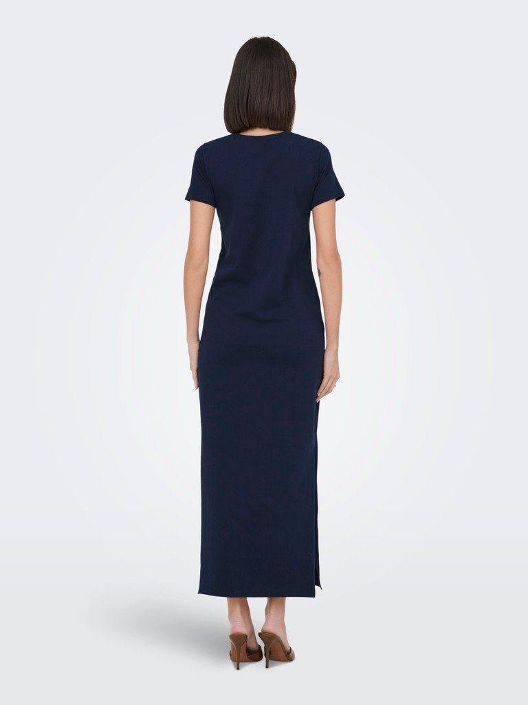 JDY AVA S/S O-NECK DRESS JRS DIA, Lang Kjole, Black Iris/Mørkeblå - Bilde 4
