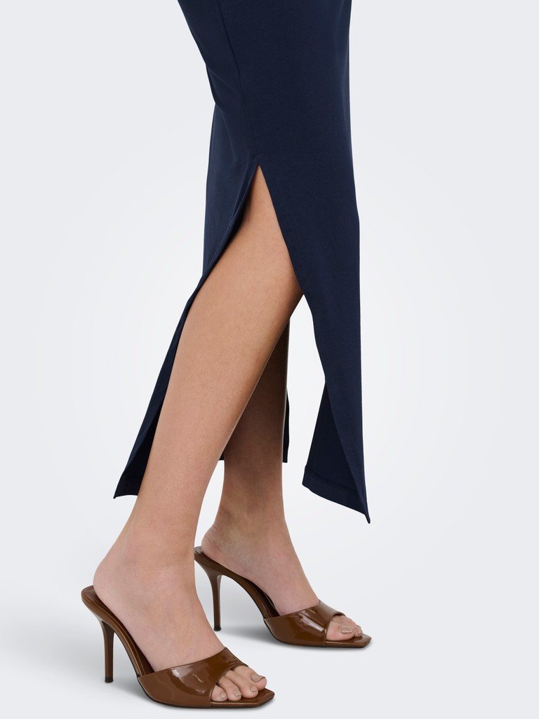 JDY AVA S/S O-NECK DRESS JRS DIA, Lang Kjole, Black Iris/Mørkeblå - Bilde 5