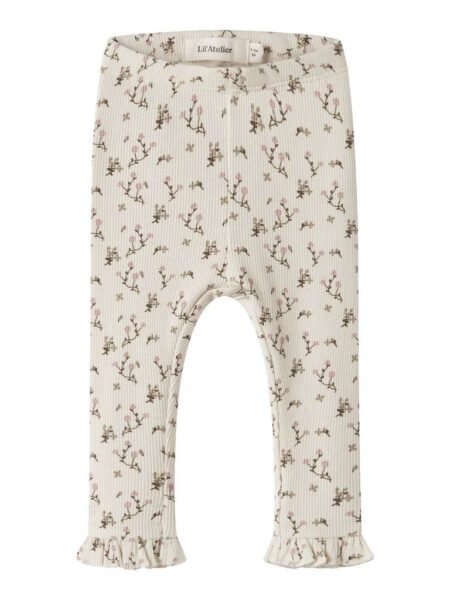 Lil Atelier, LAGO MER SLIM LEGGINGS LIL, Bukse, Turtledove ROSE FLOWER
