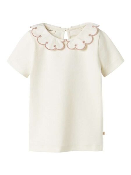 LIL ATELIER FUNDO SS SLIM TOP, T Skjorte, Coconut Milk ROSE TAN