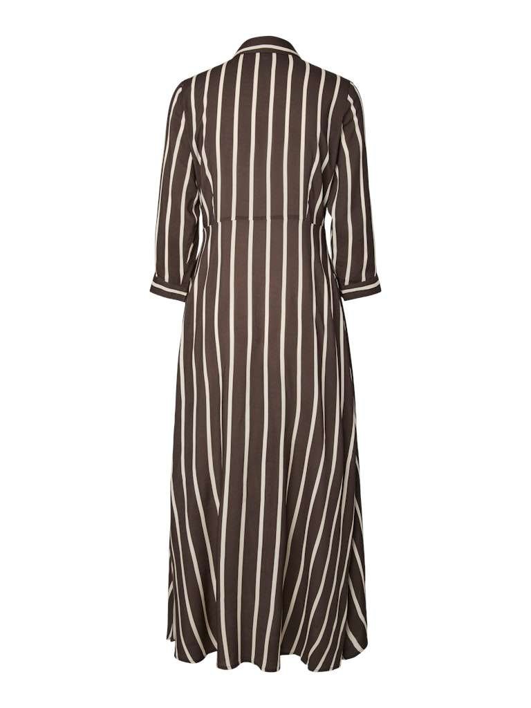 YAS SAVANNA LONG SHIRT DRESS S, Skjortekjole. NOOS, Chocolate Brown/Thin( Obs: Vi venter inn en sending til) - Bilde 5