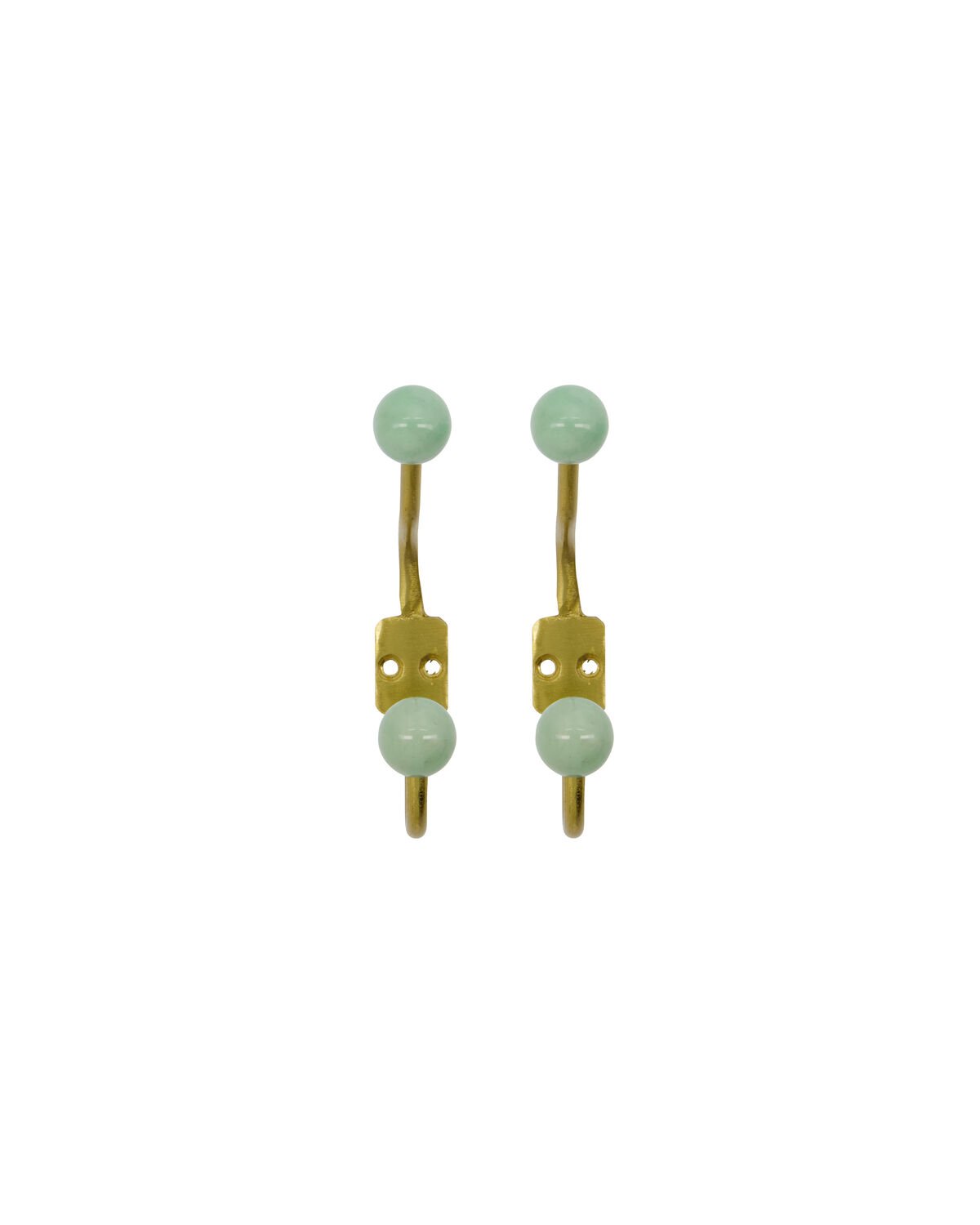 House Doctor Knagger I Messingfarget Med Aquafargede Knotter, Sett av 2
