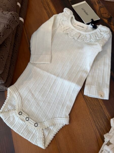 LIL ATELIER LUVA LS SLIM BODY , Turtledove, Offwhite