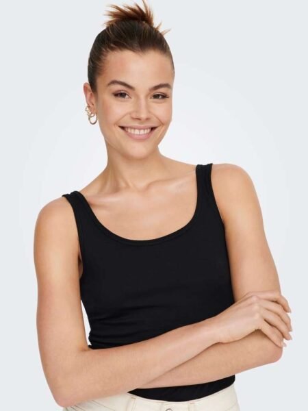 JDY AVA S/L TANK TOP, Singlet,Black/ Sort