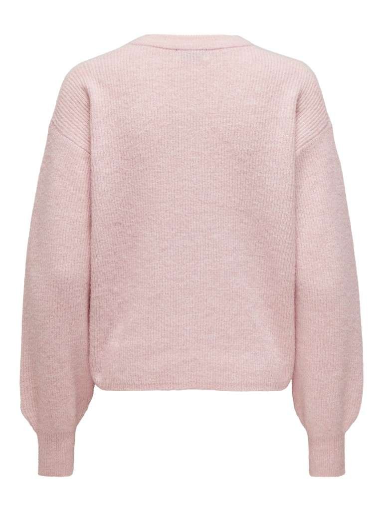 JDY LUMI LIFE L/S BUTTON CARDIGAN KNT, Light Lilac MELANGE, Rosa - Bilde 3