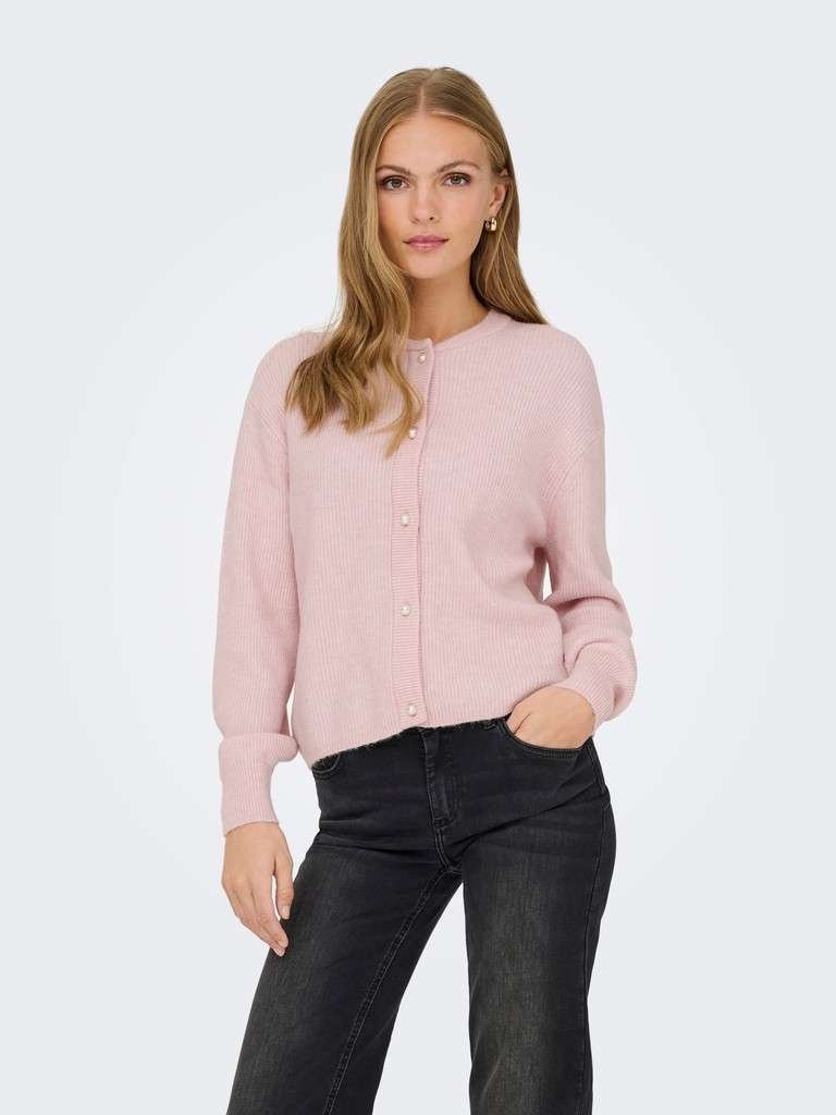JDY LUMI LIFE L/S BUTTON CARDIGAN KNT, Light Lilac MELANGE, Rosa - Bilde 4