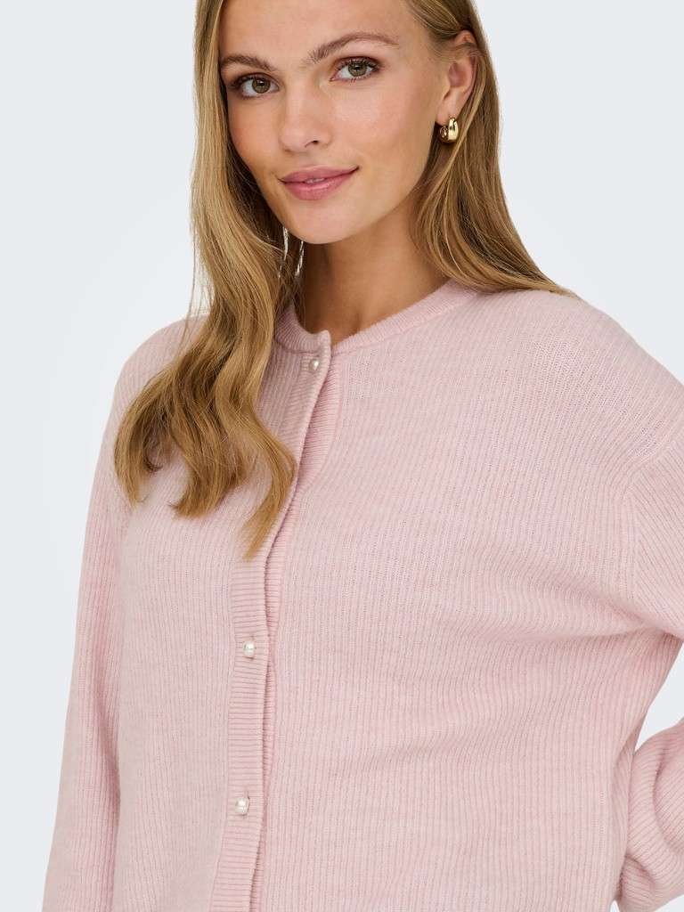 JDY LUMI LIFE L/S BUTTON CARDIGAN KNT, Light Lilac MELANGE, Rosa - Bilde 2