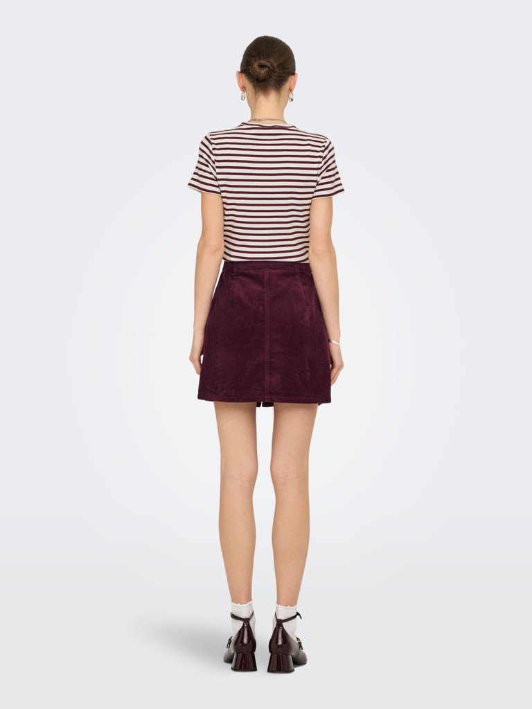 JDY SHIRAZ CORDUROY SKIRT PNT NOOS, MINISKJØRT Kordfløyel, Fig/Burgunder - Bilde 5