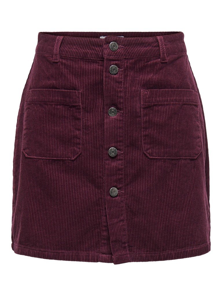 JDY SHIRAZ CORDUROY SKIRT PNT NOOS, MINISKJØRT Kordfløyel, Fig/Burgunder - Bilde 6