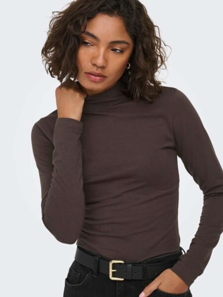 JDY AVA NEW TURTLENECK TOP, Chocolate Torte, Brun