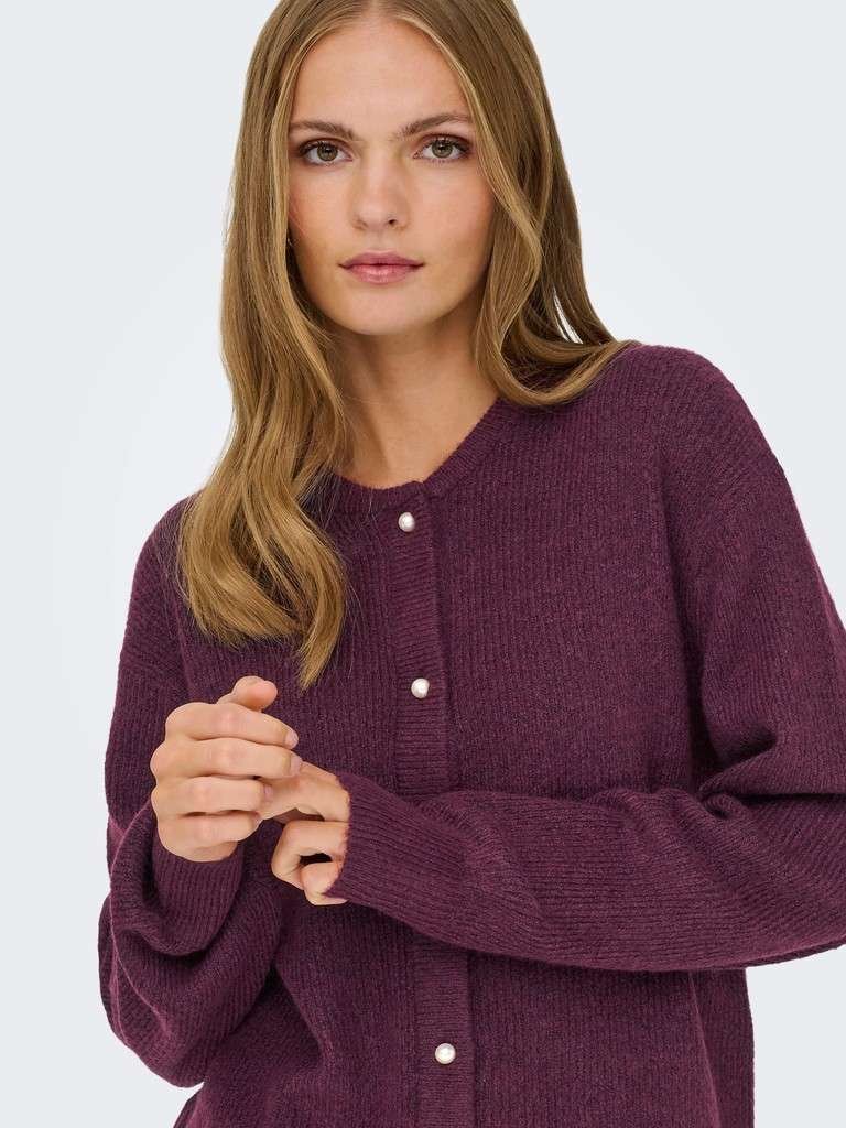 JDY LUMI LIFE L/S BUTTON CARDIGAN KNT, Fig MELANGE