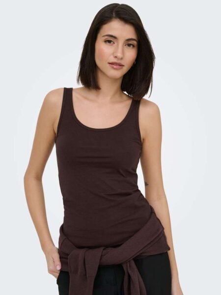 JDY AVA S/L TANK TOP, Singlet,Black Coffee/ Brun