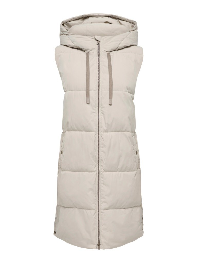 JDY BLAIR LONG HOOD WAISTCOAT OTW NOOS, BOBLEVEST, Silver Lining CONTRAST WALNUT/Beige - Bilde 6