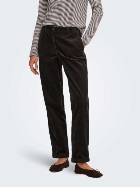 JDY SHIRAZ MW ANK PANT PNT, Kordfløyelbukse, Chocolate Torte/Brun
