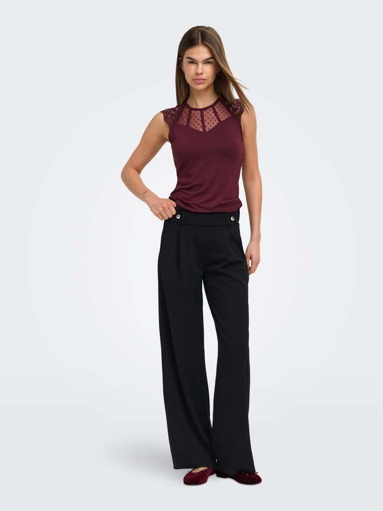 JDY GEGGO LIFE NEW LONG PANT JRS NOOS, BUKSE, Black GOLD BUTTONS/Svart - Bilde 4