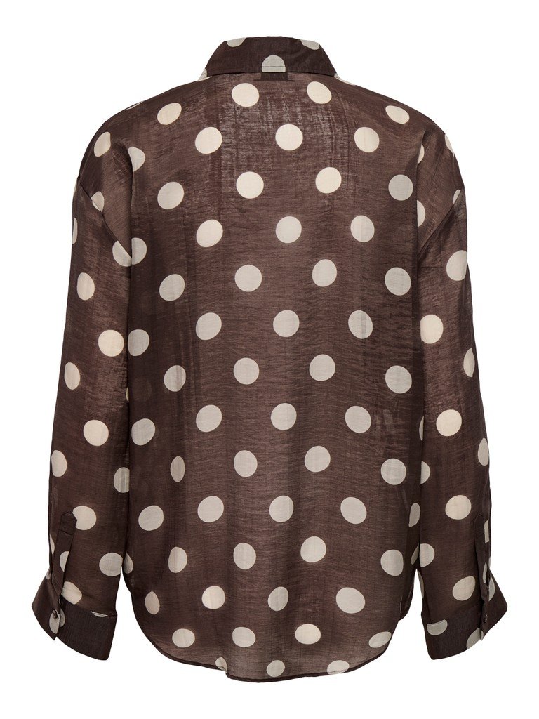 JDY FAY L/S SHIRT WVN, bluse I Lyocell, Coffee Bean CEMENT DOT - Bilde 3