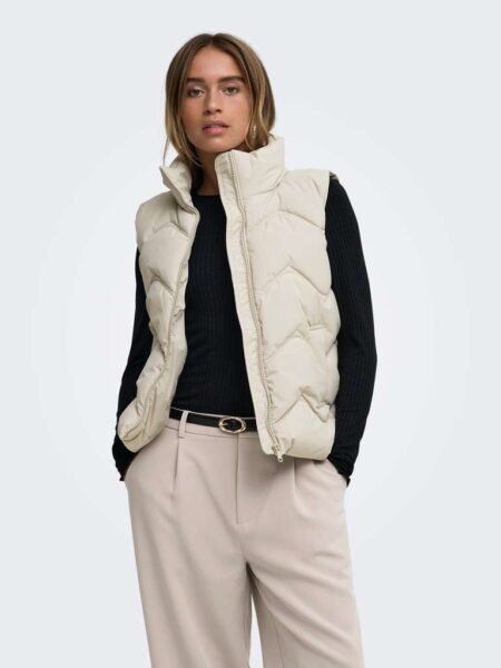 JDY POWER SHORT WAISTCOAT OTW, Vest, Silver Lining