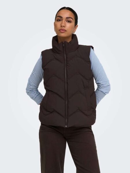 JDY POWER SHORT WAISTCOAT OTW, Vest, Chocolate Torte
