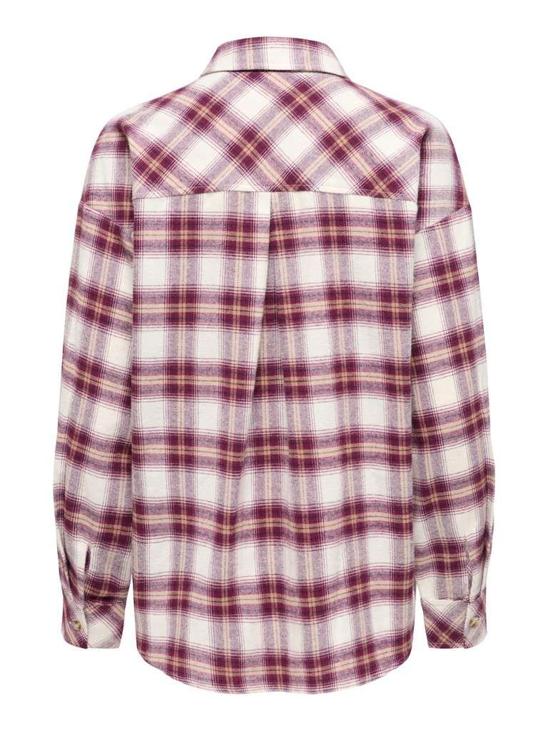 JDY MAUVE L/S CHECK LOOSE SHIRT, Flanellskjorte, Whitecap Gray WINDSOR WINE, Burgunder - Bilde 2