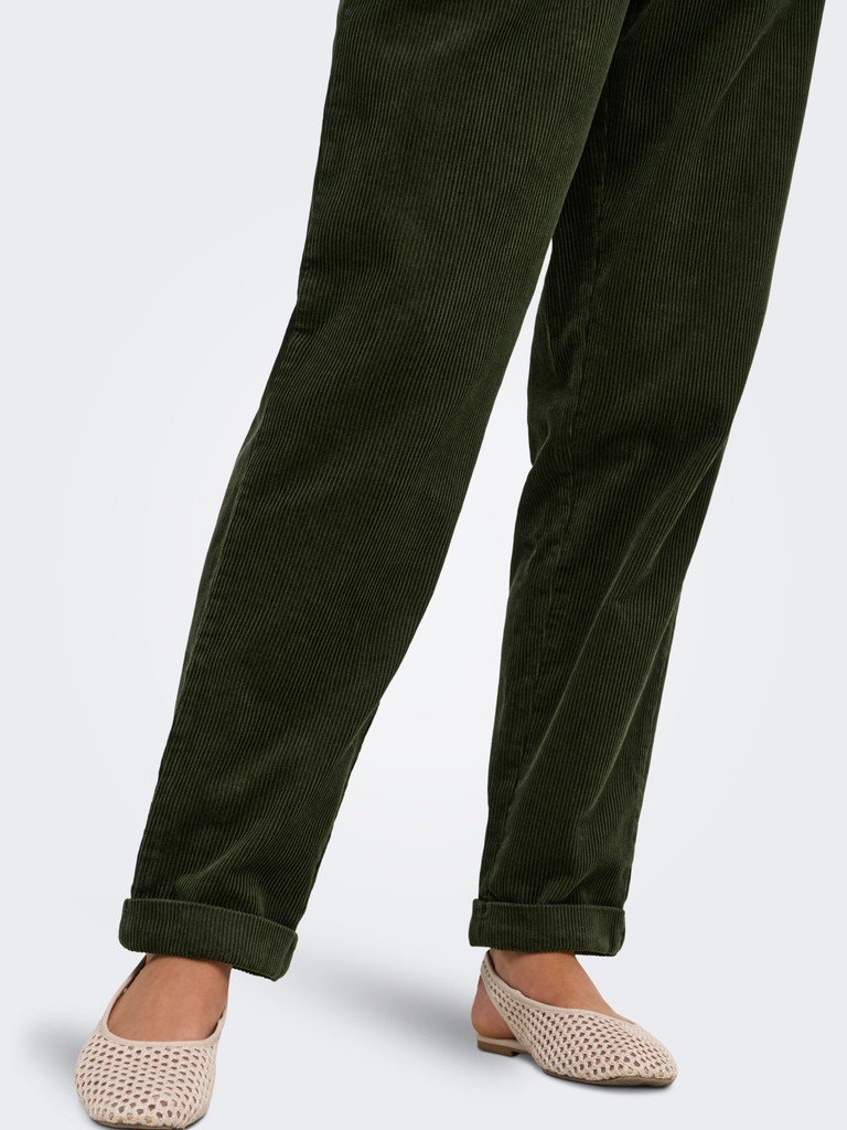 JDY SHIRAZ MW ANK PANT PNT, Kordfløyelbukse, Forest Night/Grønn - Bilde 5