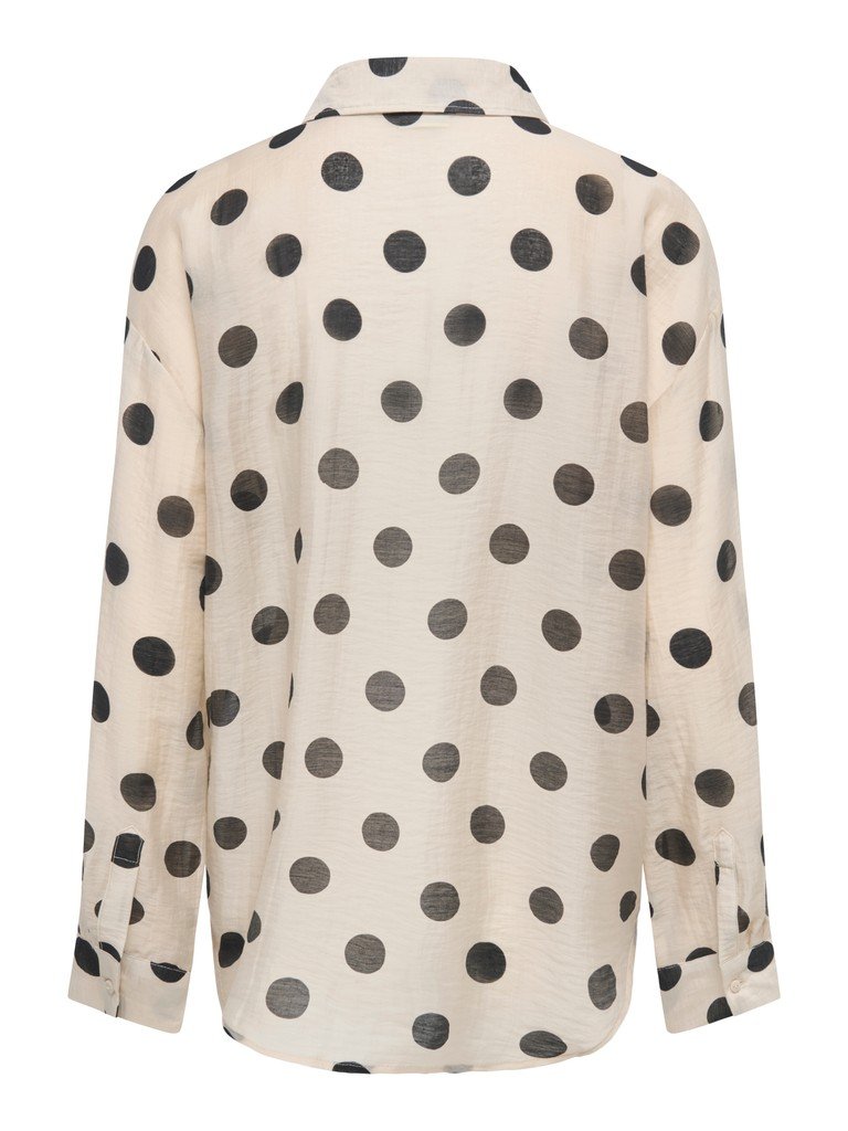 JDY FAY L/S SHIRT WVN, bluse I Lyocell, Cement BLACK DOT - Bilde 2