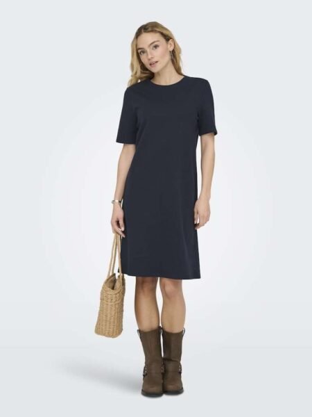 JDY ISA S/S DRESS JRS DIA, KJOLE, SKY CAPTAIN, Mørk Blå