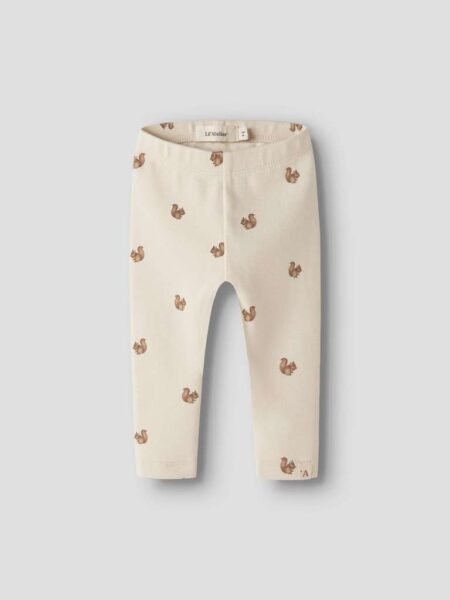 LIL  ATELIER LAYO KIM SLIM LEGGINGS LIL NOOS, Turtledove SQUIRREL, Offwhite Med Ekorn