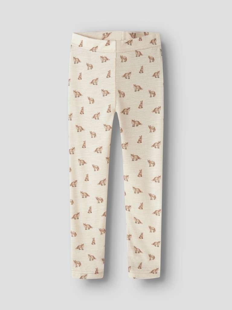 LIL ATELIER NALU, Merinoull/ Modal WO/MO SLIM LEGGING, Turtledove FOX, Offwhite Med Rev 92-116 - Bilde 4