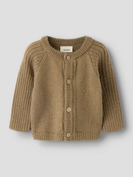 LIL ATELIER, NOMO NOA WOOL LS KNIT CARD LIL, Strikkejakke i Merinoull, Sepia Tint/Brun