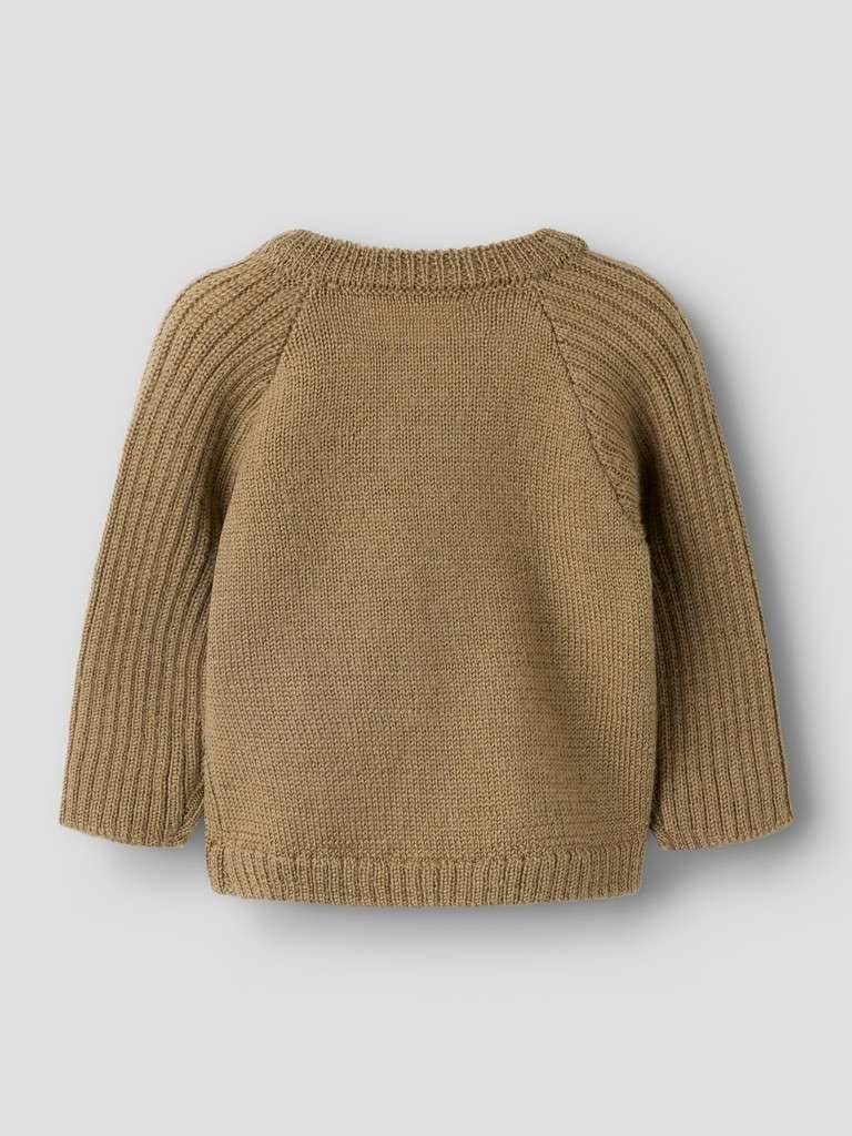 LIL ATELIER, NOMO NOA WOOL LS KNIT CARD LIL, Strikkejakke i Merinoull, Sepia Tint/Brun - Bilde 3