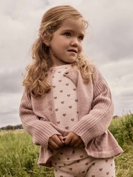 LIL ATELIER NOEL NIA WOOL LS SLIM TOP , Trøye/ Genser I Merinoull, Morganite HEART