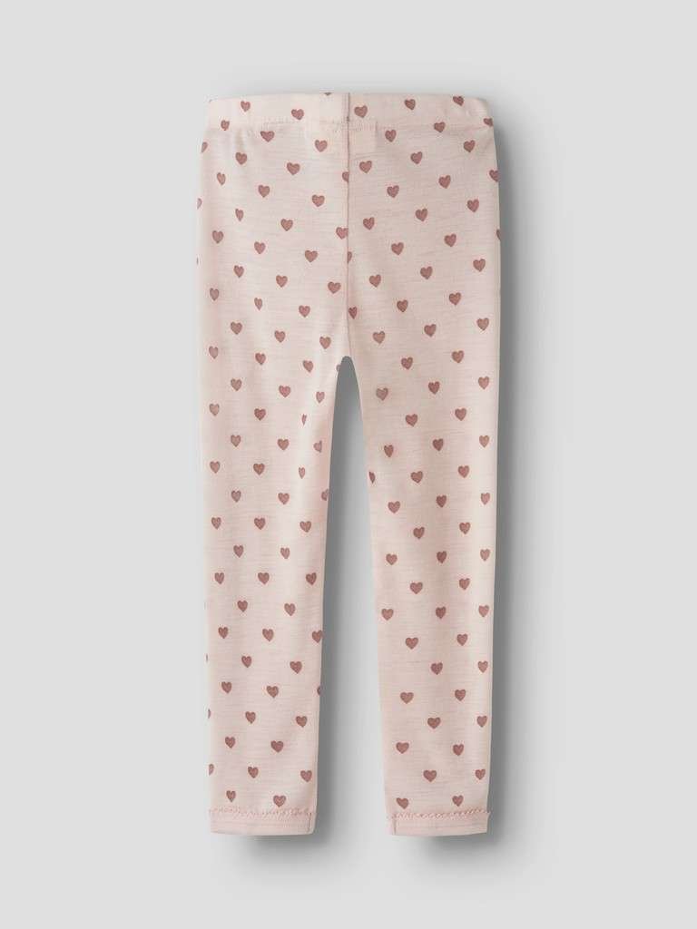 LIL ATELIER NOEL NIA WOOL SLIM LEGGING , Thights I Merinoull, Morganite HEART - Bilde 5