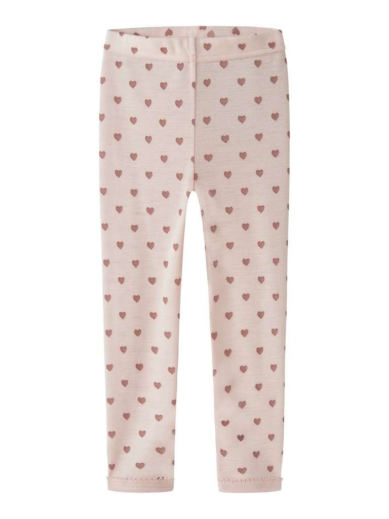 LIL ATELIER NOEL NIA WOOL SLIM LEGGING , Thights I Merinoull, Morganite HEART - Bilde 3