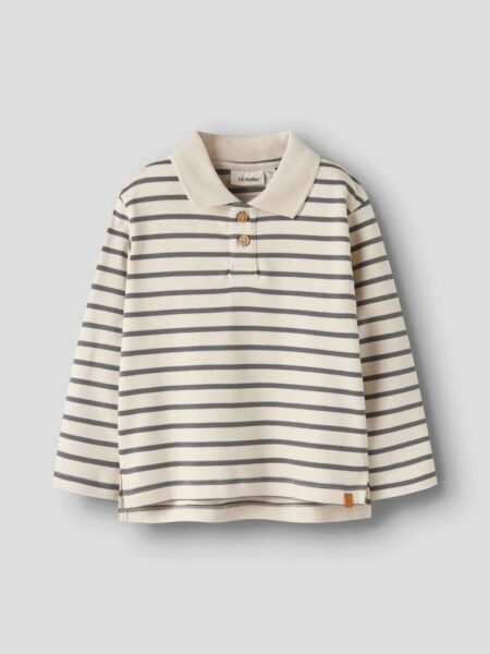 LIL ATELIER, LIMIA LS LOOSE POLO TOP, Pologenser, Turtledove POPPY SEED