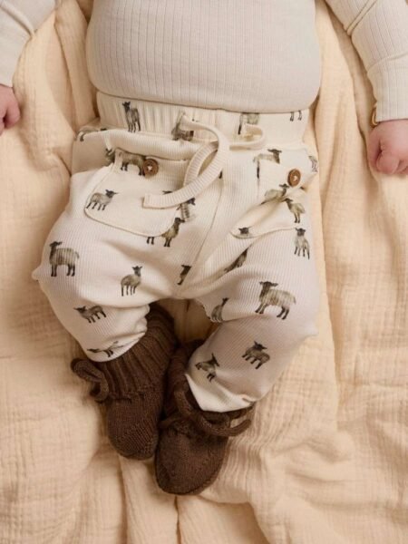 LIL ATELIER GAVO ENK LOOSE PANT, Bukse, Turtledove SHEEP, Offwhite Med Sauer