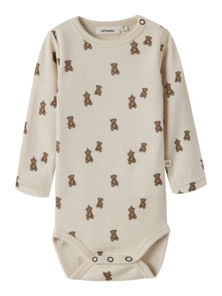 LIL ATELIER, NILO NUN WO/MO LS SLIM BODY LIL NOOS, Turtledove TEDDY BEAR