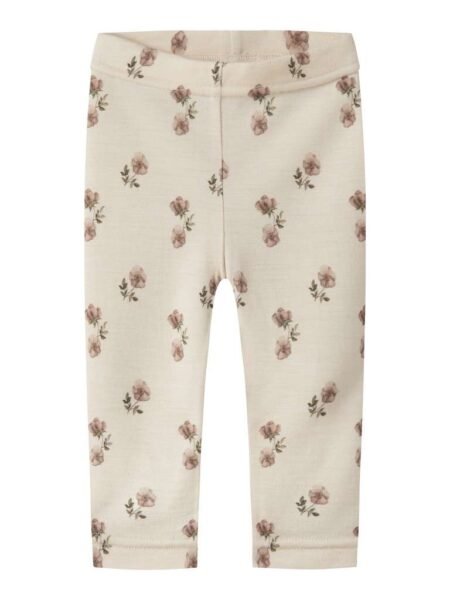LIL ATELIER, NILO NUN, Merinoull/ Modal, WO/MO SLIM LEGGINGS LIL NOOS, BUKSE, Turtledove FLOWER