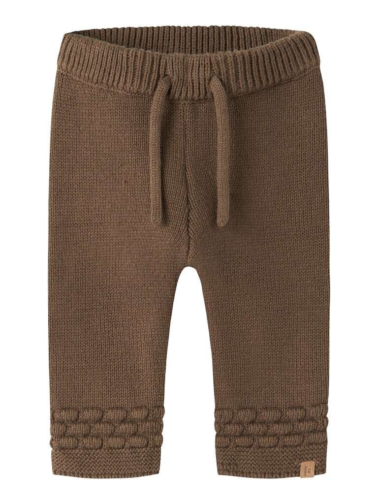 LIL ATELIER NOBIR LOOSE KNIT PANT, Strikket Bukse I Bomull, Teak, Brun - Bilde 3