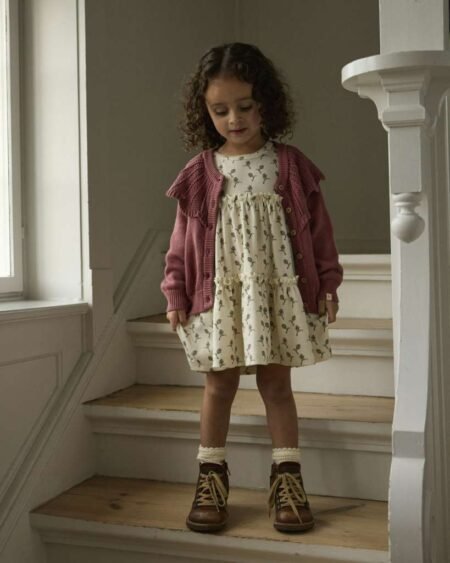 LIL ATELIER NODA LS KNIT CARD , Strikket Cardigan,  Withered Rose