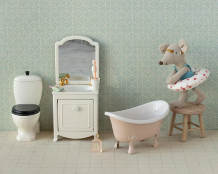 Maileg Miniatyr Badekar, Bathtub, Mouse - Rose, Rosa