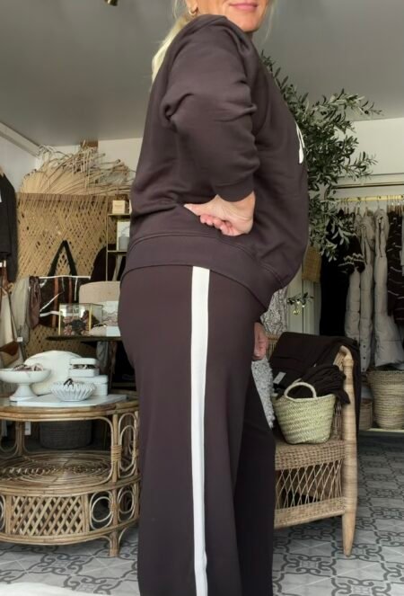 JDY GEGGO LIFE WIDE PANEL PANT JRS, Bukse, Chocolate Torte CHATEAU GRAY PANEL, Brun Med Offwhite