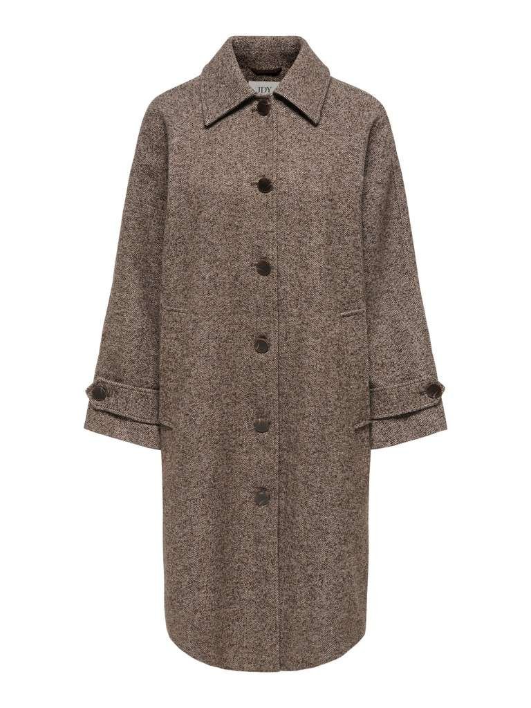 JDY VINGA HERRINGBONE LONG COAT , Kåpe, Chocolate Torte HERRINGBONE, Brun - Bilde 7