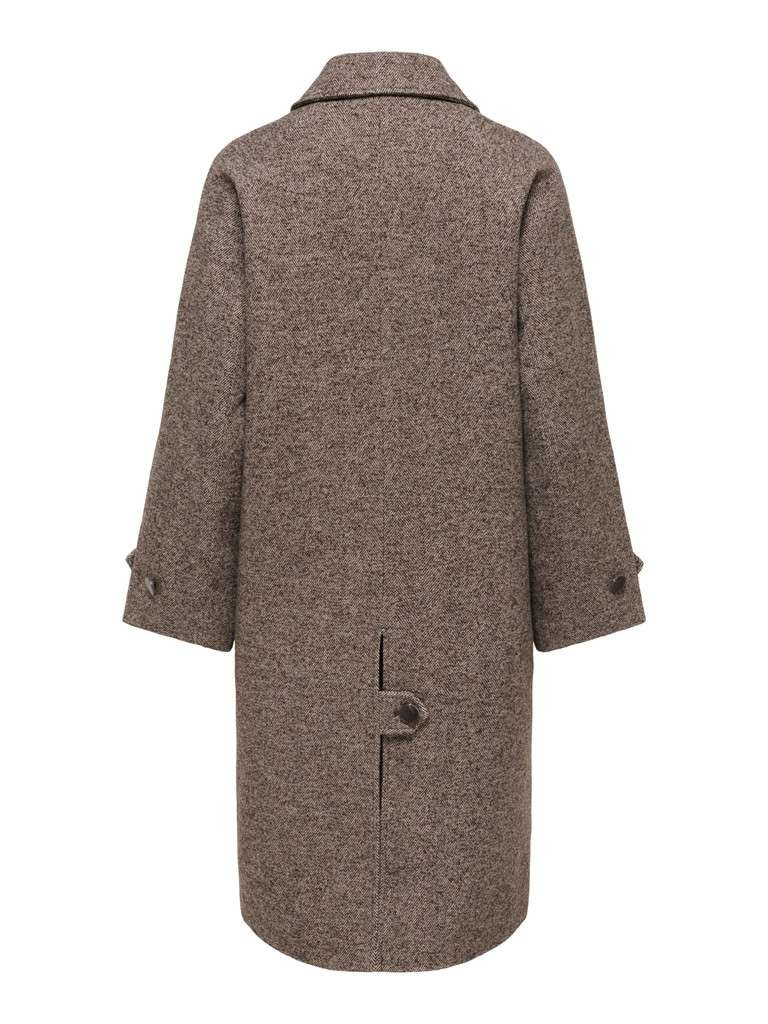 JDY VINGA HERRINGBONE LONG COAT , Kåpe, Chocolate Torte HERRINGBONE, Brun - Bilde 6
