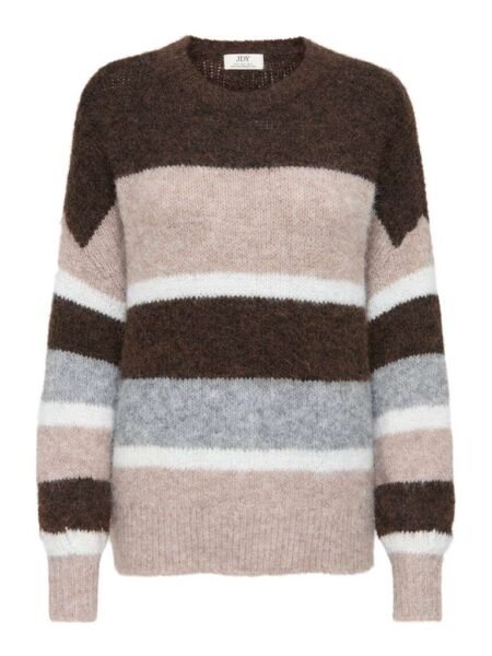 JDY ZOEY LIFE L/S ON COLORBLOCK PULL KNT, Strikkegenser, Chocolate Brown_CHATEAU GRAY