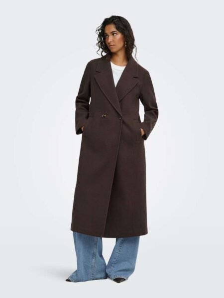JDY VIOLA LIFE X-LONG COAT , Kåpe, OTW HAB, Chocolate Torte, Brun