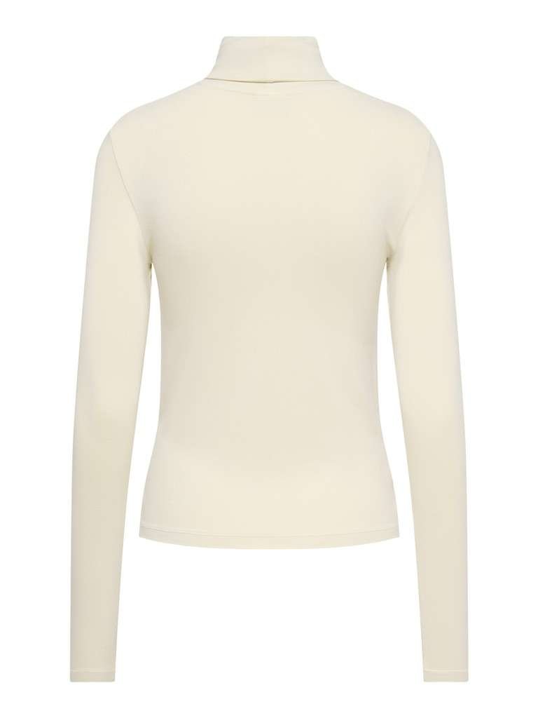 JDY SISSY L/S HIGHNECK TOP JRS DIA, Pologenser,Oatmeal, Offwhite - Bilde 4