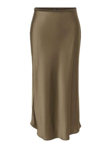 JDY ARIA MW MIDI SKIRT WVN, Skjørt, Teak/Brun